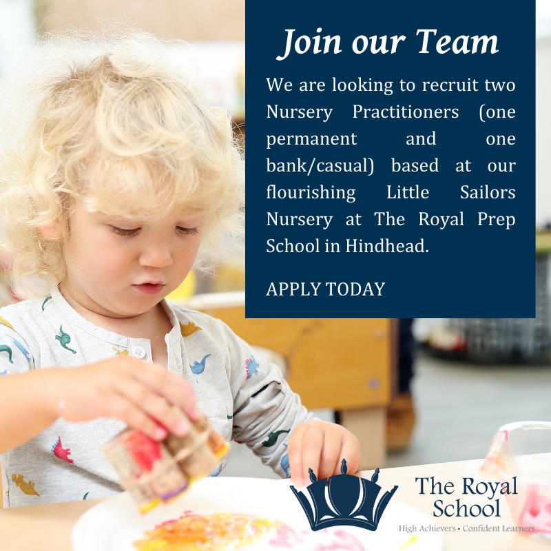Join our Team! We are looking to recruit two Nursery Practitioners (one permanent &amp; one bank/casual) to join a friendly and motivated team at our highly successful Little Sailors Nursery at The Royal Prep School in Hindhead. For more information go to: royal-school.org/about-us/work-…