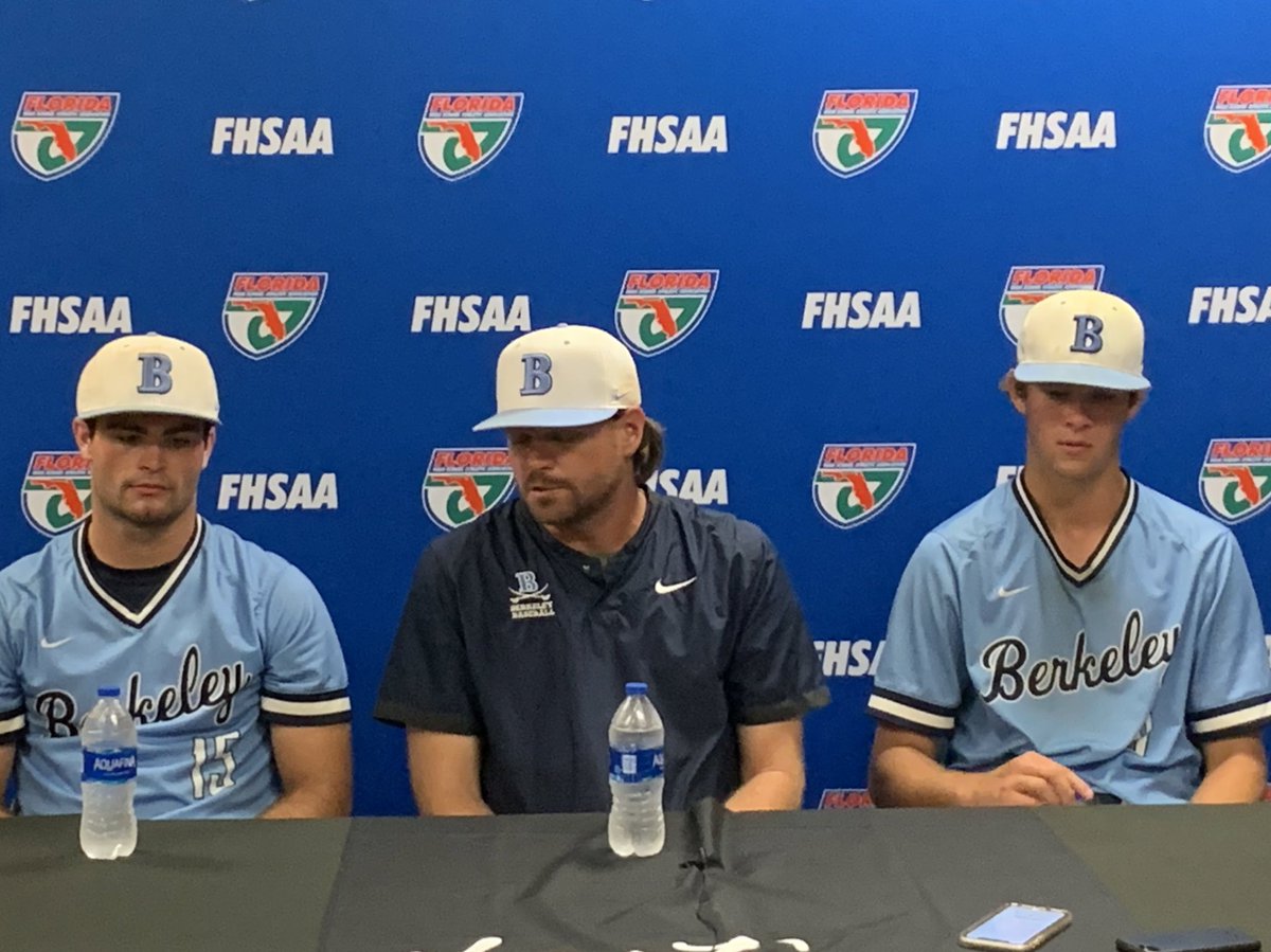 FHSAA's tweet photo. ⚾️#FHSAA State Championships in @VisitFortMyers at home of the @Twins &amp; @MightyMussels 

Class 3A Semifinal #1, Final:
@_VHSBaseball 0,
 @BPS_Athletics 2
 
#BerkeleyPrepBucs advance to the 3A #StateChampionship game tomorrow against the winner of Semi #2 on @NFHSNetwork https://t.co/nowM0Hesr5