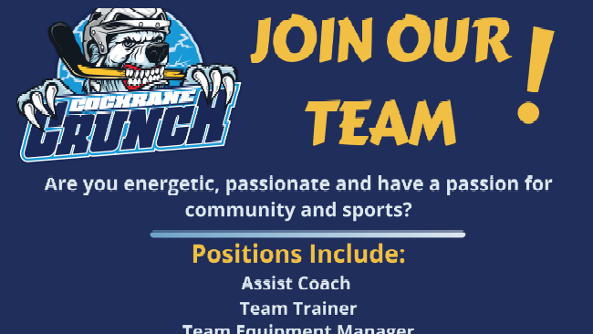 IFSTORMNOJHL's tweet photo. The Crunch Are Looking For Individuals Like You.  JOIN THE CRUNCH TEAM THIS UPCOMING SEASON!  #JOINOURTEAM 
https://t.co/UWRe9CUg4n  under join our team for more information and to apply.   
 #CRUNCHNATION 
e-mail: admin@cochranecrunch.com https://t.co/eAQfMViSrc