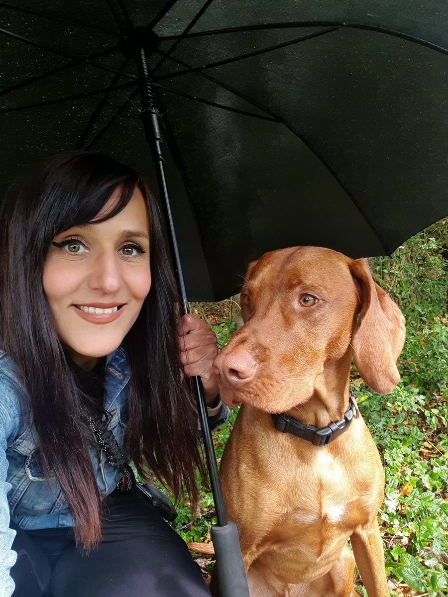 Marcela_Boyle's tweet photo. We do not like the rain, don't we Kubo?! Hiding under the umbrella 😂🐕. Still smiling though... Going out with this little bud makes me happy, rain or shine..... 😍

Taking a break to de stress! https://t.co/VwAfku0dbR