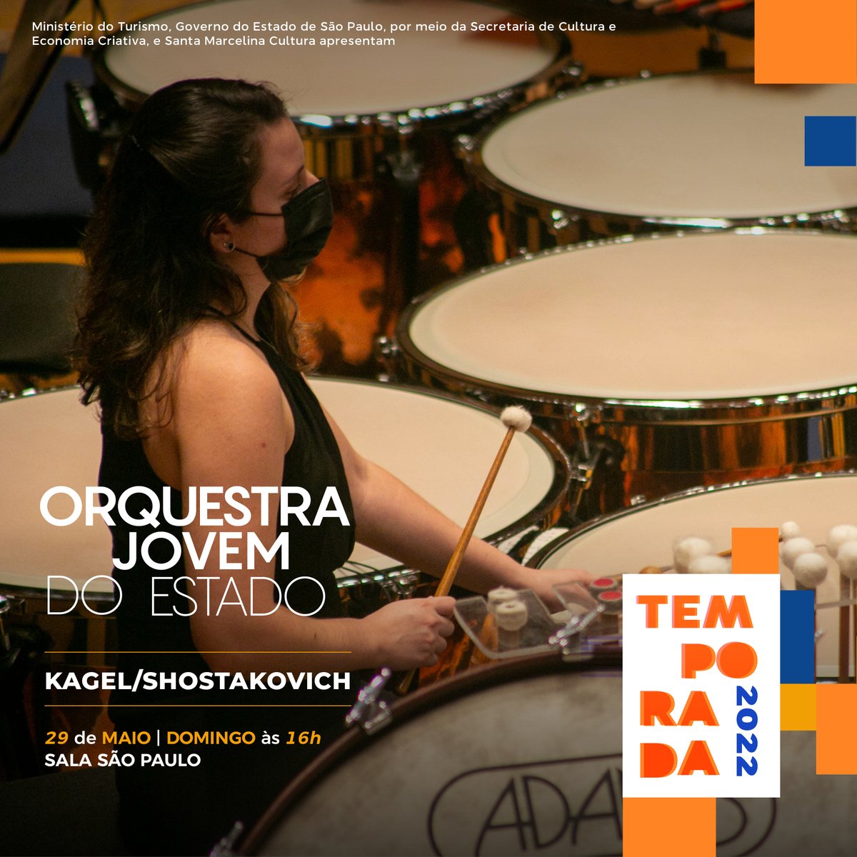 emesp's tweet image. A Orquestra Jovem do Estado está de volta à Sala São Paulo, desta vez com executando Kagel e Shostakovich. Os ingressos já podem ser adquiridos em nossa bilheteria digital (orquestrajovemdoestado.byinti.com).

Chama o @, a galera e a família e vem curtir a OJE! 🎶