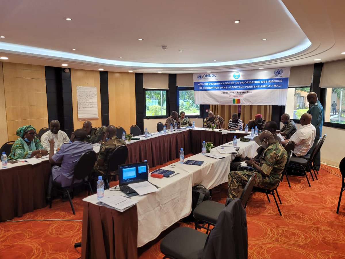 UNODC_WCAfrica's tweet photo. Preventing corruption in prison is vital to ensure more efficient criminal justice.
@UNODC_WCAfrica is supporting #DNAPES to identify and prioritize corruption risks in the prison system in Mali 🇲🇱 on 23-24 May, in collaboration with @UN_MINUSMA🇺🇳. https://t.co/oV2kS2NOww