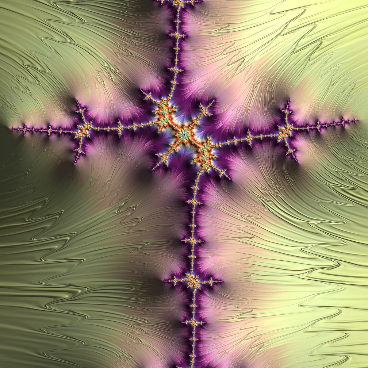 HI-RES NFT: <a href="/Solfracta/">Solfracta NFT Collection</a> #SeriesOne is now LIVE on <a href="/MagicEden/">Magic Eden 🪄</a>! This is “The Creation of a Cross #702” at 300ppi, which stuns on-screen, in print or #giclee up to 40”x40”!❤️ #NFTCommunity #NFTCollection #NFTartist #NFTProject #fractalart  magiceden.io/item-details/2…