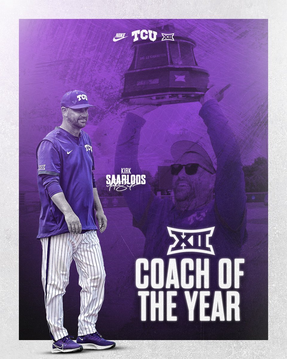 𝐇𝐢𝐬𝐭𝐨𝐫𝐲 𝐌𝐚𝐝𝐞 - 𝐁𝐢𝐠 𝟏𝟐 𝐂𝐨𝐚𝐜𝐡 𝐨𝐟 𝐭𝐡𝐞 𝐘𝐞𝐚𝐫 

Kirk Saarloos becomes the first coach in Big 12 history to lead his team to the regular season title in his first year as the head coach!

#FrogballUSA | #GoFrogs