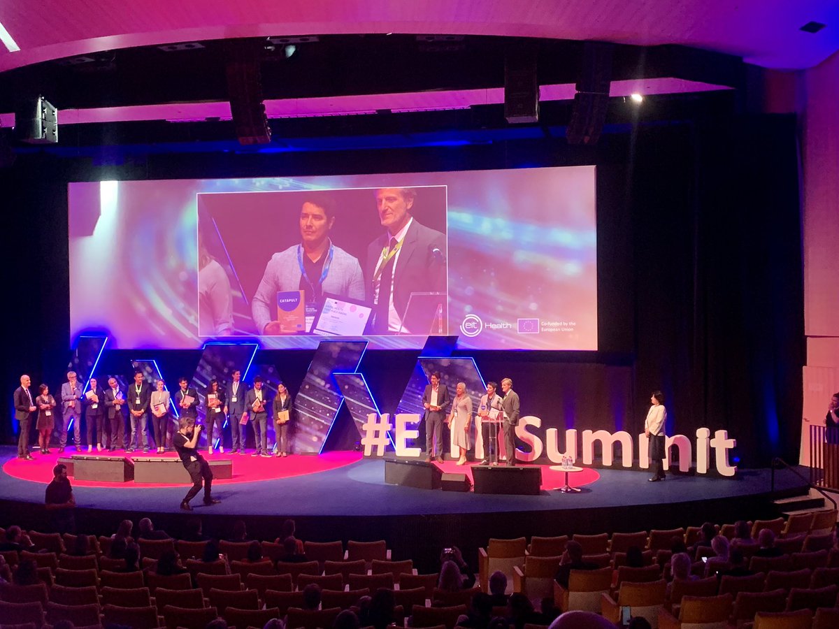EITHealth's tweet photo. 👏Congratulations to the winners of the EIT Health Catapult 2022!

🩹@SolasCure wins the biotech category for its product Aurase.

🔎@leuko wins the medtech prize for PointCheck.

💻@ebenbuild wins the digital health category for its precision therapy for ARDS. https://t.co/r4fz0HdBex