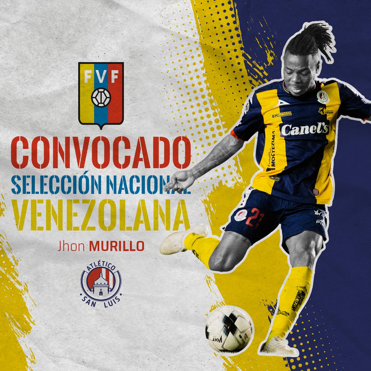 AtletideSanLuis's tweet photo. 🇻🇪|  Jhon Murillo es convocado por la @SeleVinotinto  para disputar los próximos dos compromisos amistosos ante Malta y Arabia Saudita.

💪 ¡Con todo, Jhon! https://t.co/r8HD2pHCwH