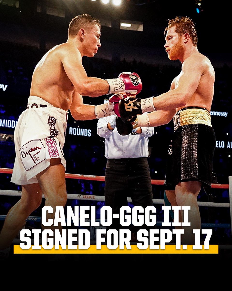 ESPNRingside's tweet photo. The trilogy is set ✍️ #CaneloGGG3 https://t.co/8Eo4jPec7G