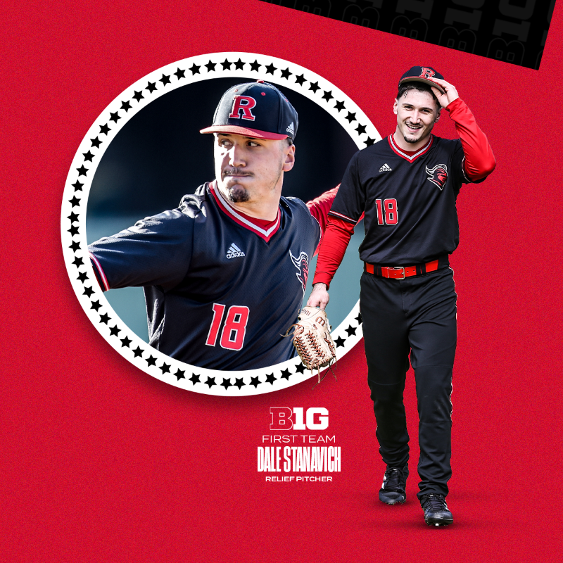 RutgersBaseball's tweet photo. For the first time in history, Rutgers Baseball is represented on the All-Big Ten First Team. 

Congratulations to Danny DiGeorgio, Ryan Lasko and Dale Stanavich on making history On the Banks!!

#TCD /// #GoRU