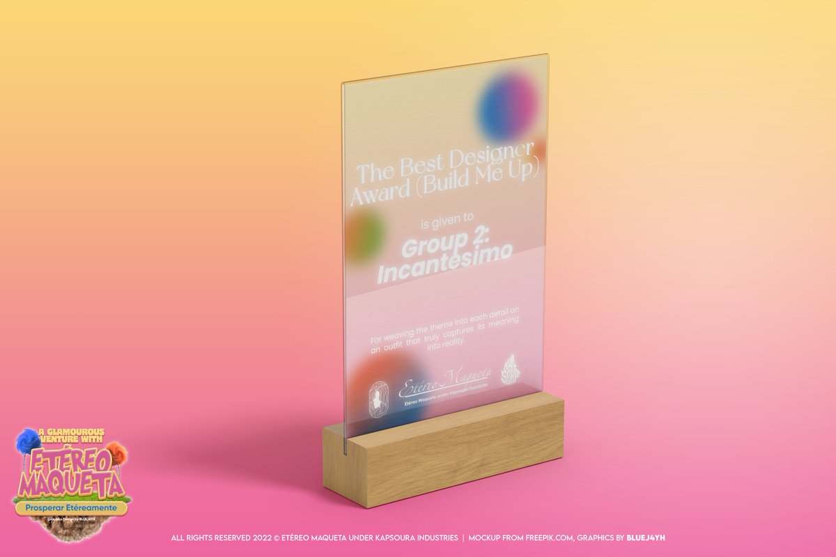 @OJDCeres ⠀⠀
⠀⠀
Letting out quiet chuckles at the reaction she received, "Without further ado, shall we call on the hakot awardee team, group 2 Incantesimo for winning The Designer's Award! Congratulations, everyone!"  
⠀⠀
⠀⠀
