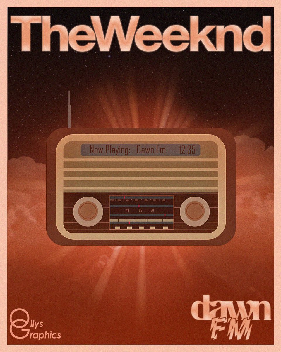 OllysGraphics's tweet photo. Dawn FM Poster 📻 
@theweeknd 

#TheWeeknd #theweekndart #dawnfm #dawnfmart #graphicdesign #smalldesigner #musicart https://t.co/0TIt6WxMgd