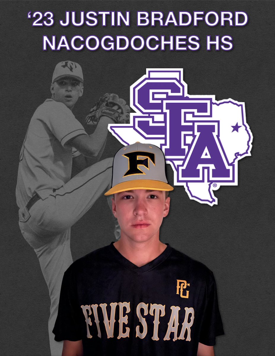 Congratulations to ‘23 LHP Justin Bradford (Nacogdoches HS) of 5 Star Performance 2023 National on his commitment to Stephen F. Austin State University. #PB #maFia