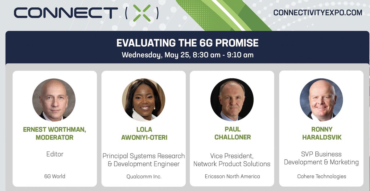 MajorGreene's tweet photo. Attending ConnectX 2022 in Denver, May 23 – 26 in Denver, CO. Interested to learn about the latest developments in IoT. I am especially excited to hear my colleague Paul Challoner and the other panelists “Evaluate the Promise of 6G”. 
#ConnectX, #Ericsson, #IoT, #5G, #6G https://t.co/V5R6YelIeR