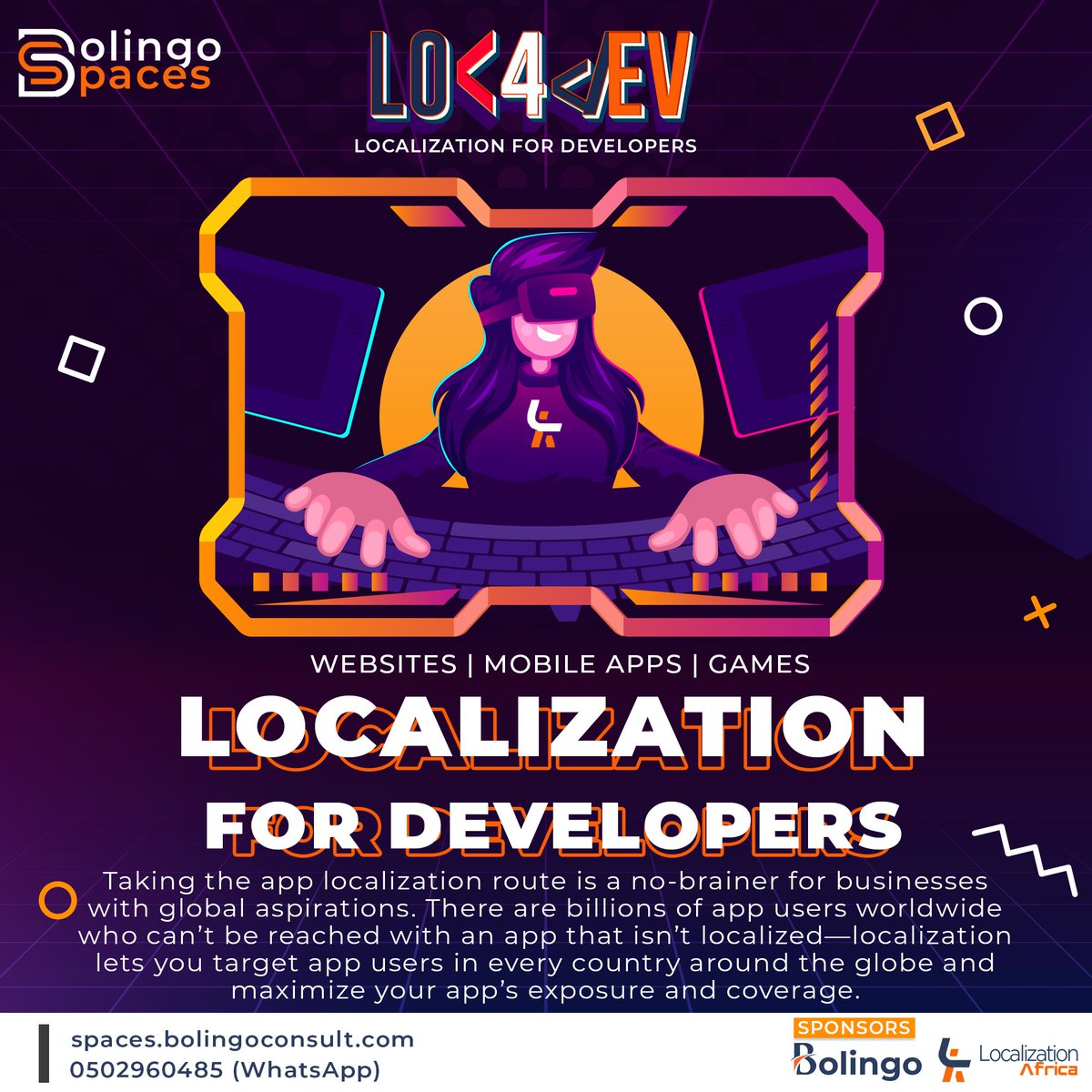 mocoeffect's tweet photo. Do You Need to Localize Your Website, Apps, Games?
How far do you want your business to go?
The color, theme, font, skin color, or even nationality of models you use for your product or application matter a lot.

Attend Loc4Dev at East Airport: https://t.co/ul7VWEgmoC
#loc4dev https://t.co/vv1p49wYLA