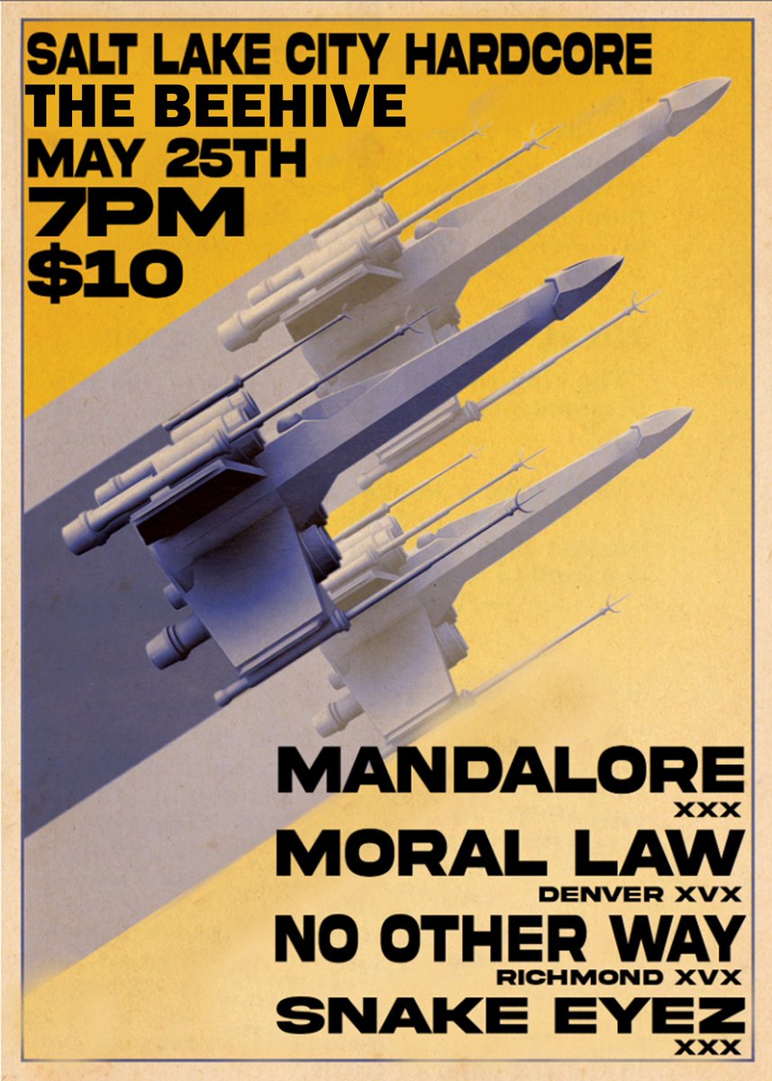 LacedHard's tweet photo. Two siqq shows tomorrow night! Catch Mandalore, Moral Law, No Other Way, and Snake Eyez at The Beehive. All Ages! Then roll over to Aces High to catch Wake, Rile, Threar and Wulf Blitzer (21+). 
Go follow
@moralxlaw
@xnootherwayx
@snakeeyezxxx
@ThrearUt
@beehiveslc https://t.co/toN51g9OhQ