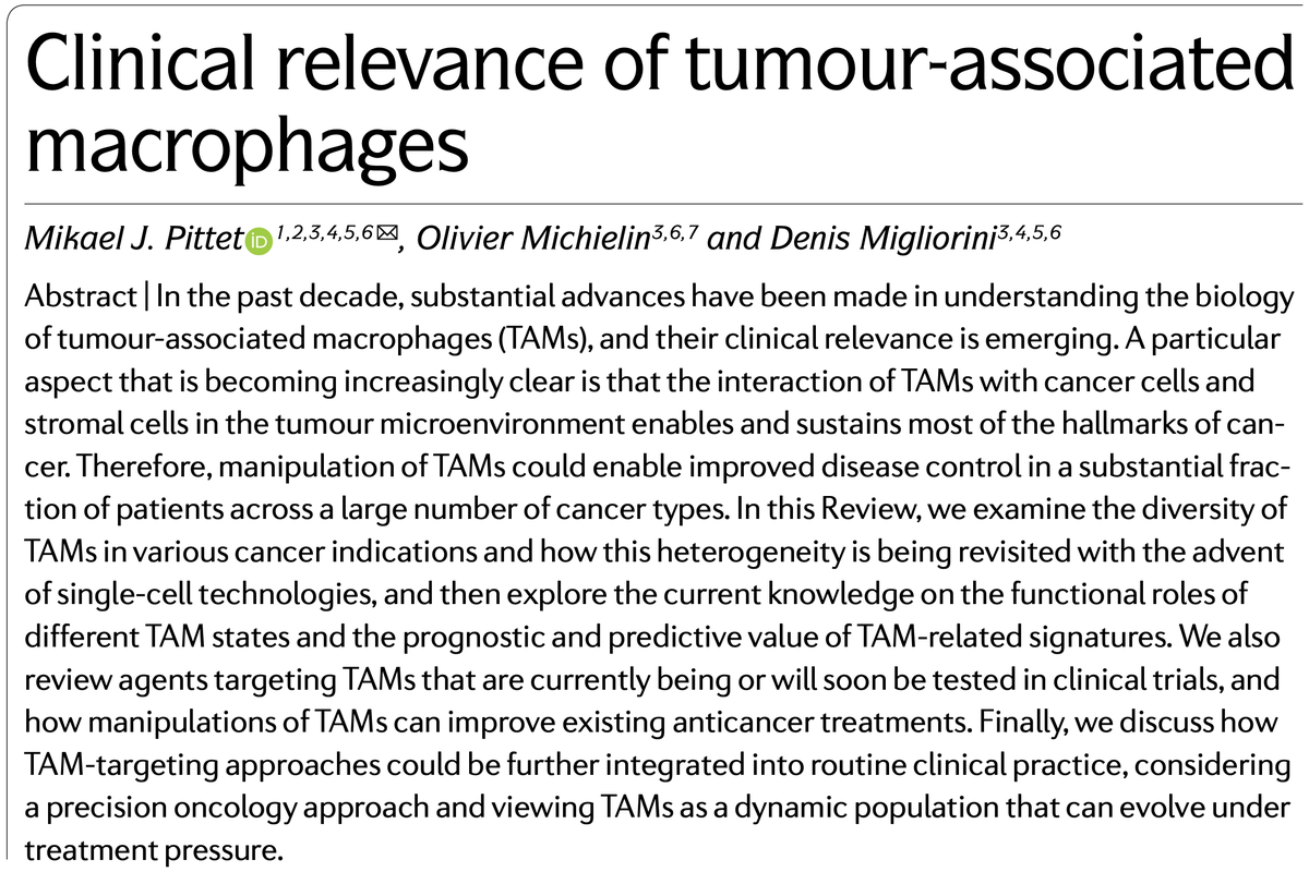 PittetLab's tweet photo. 😀 Our review on macrophages in human cancer is now published! 

We put our hearts into writing it and we hope it will be useful to some of you!

A big thank you to Diana Romero, the reviewers &amp; the art team who all helped improve the article.

https://t.co/j2KNJTjnuh https://t.co/3v07L6itdB