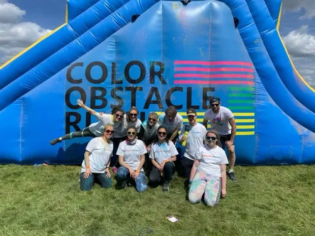 BeyondAutismUK's tweet photo. Congratulations again to our team who crawled, bounced, weaved and dodged their way to triumph at Color Obstacle Rush 2022 for BeyondAutism. If you're feeling inspired by the photos from the day, it's not too late to donate #ColorObstacleRush https://t.co/K4krG3SNrE