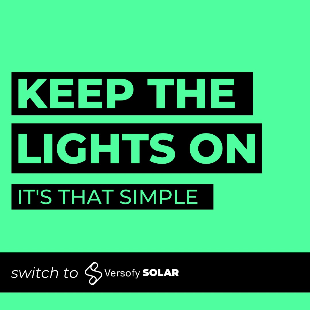 Switching to Versofy SOLAR is super simple. 

Get solar in less than 2 weeks.

Fill out our link here to set up a no obligation site visit to get you a simple solar solution fast. 

versofy.com/solar-subscrip…

#solar #sustainable #versofysolar #loadshedding