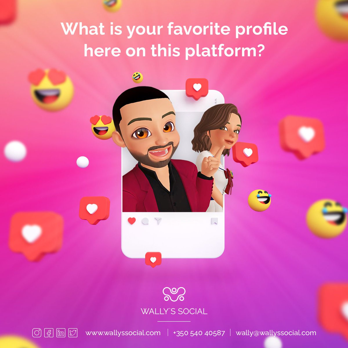 💬 Tag the profile or page you like the most here so we can meet them!

#wallyssocial #gibraltar #digitalmarketing #consultancy #strategy #results #seoservices #marketingdigital #socialmediamarketing #google #searchengines #webdesign #graphicdesign #socialmediaservices