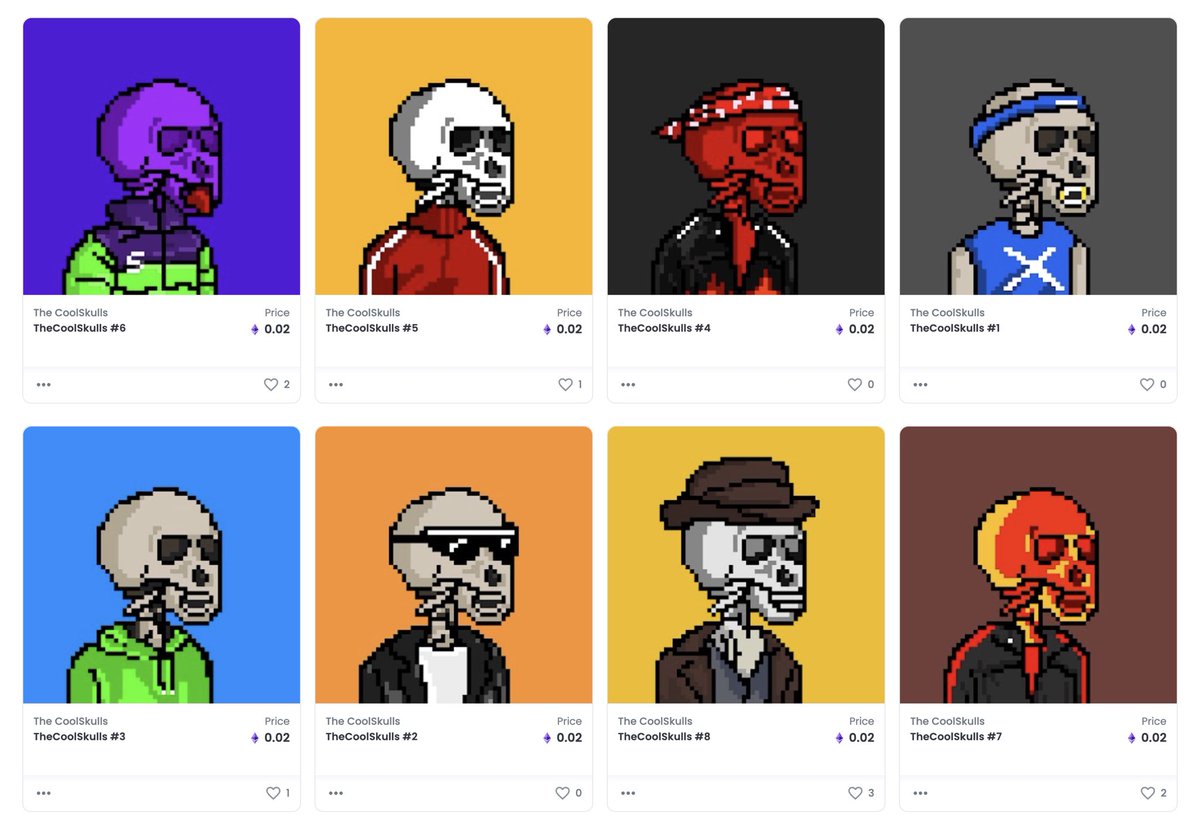First drop “The CoolSkull”
🔥🔥🔥🔥🔥🔥🔥🔥

<a href="/opensea/">OpenSea</a> 

opensea.io/collection/the…

#OpenSeaNFT #NFTCommumity #PolygonNFT #nftart #NFTs #ETH #nftcollectors
