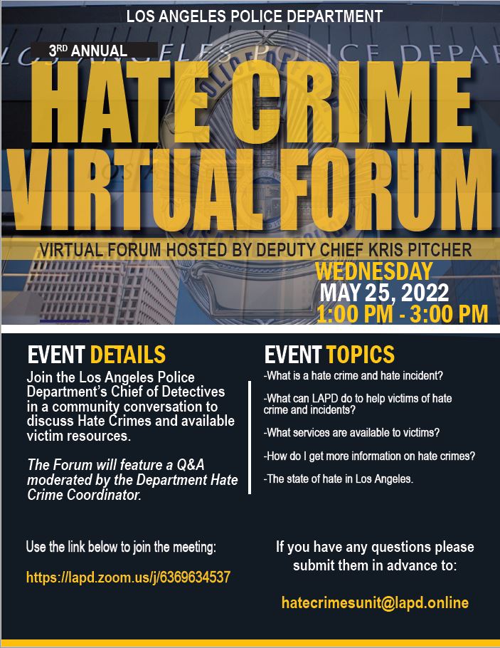 LAPD Hate Crimes Unit tweet media
