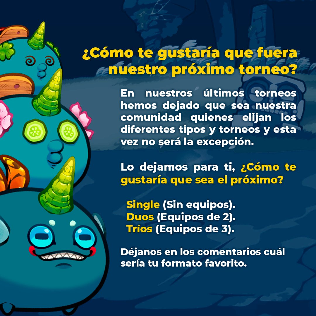SummitGGuild's tweet photo. ¡Nuestro próximo torneo esta cerca!
¿Qué modalidad quisieras para nuestro próximo torneo?
Responde en nuestros comentarios.
#SummitGG #Becas #AxieInfinity #ScholarShip #Tournament https://t.co/GhxCaP6byr