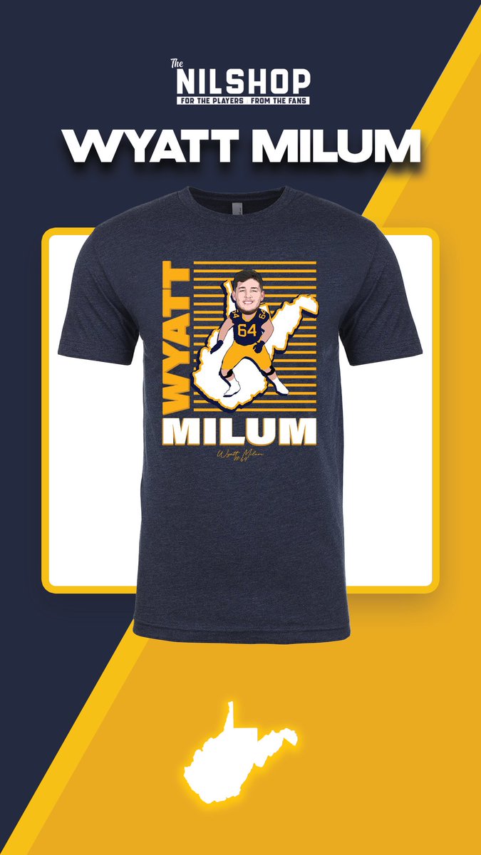 The NIL Shop (@thenilshop) on Twitter photo BOOM! The <a href="/WVUfootball/">West Virginia Football</a> #BigBoys starting 5 is complete. Pumped to have <a href="/MilumWyatt/">Wyatt Milum</a> on board with <a href="/TheNILShop/">The NIL Shop</a>!
thenilshop.co/product/wyatt-β¦ BOOM! The <a href="/WVUfootball/">West Virginia Football</a> #BigBoys starting 5 is complete. Pumped to have <a href="/MilumWyatt/">Wyatt Milum</a> on board with <a href="/TheNILShop/">The NIL Shop</a>!
thenilshop.co/product/wyatt-β¦