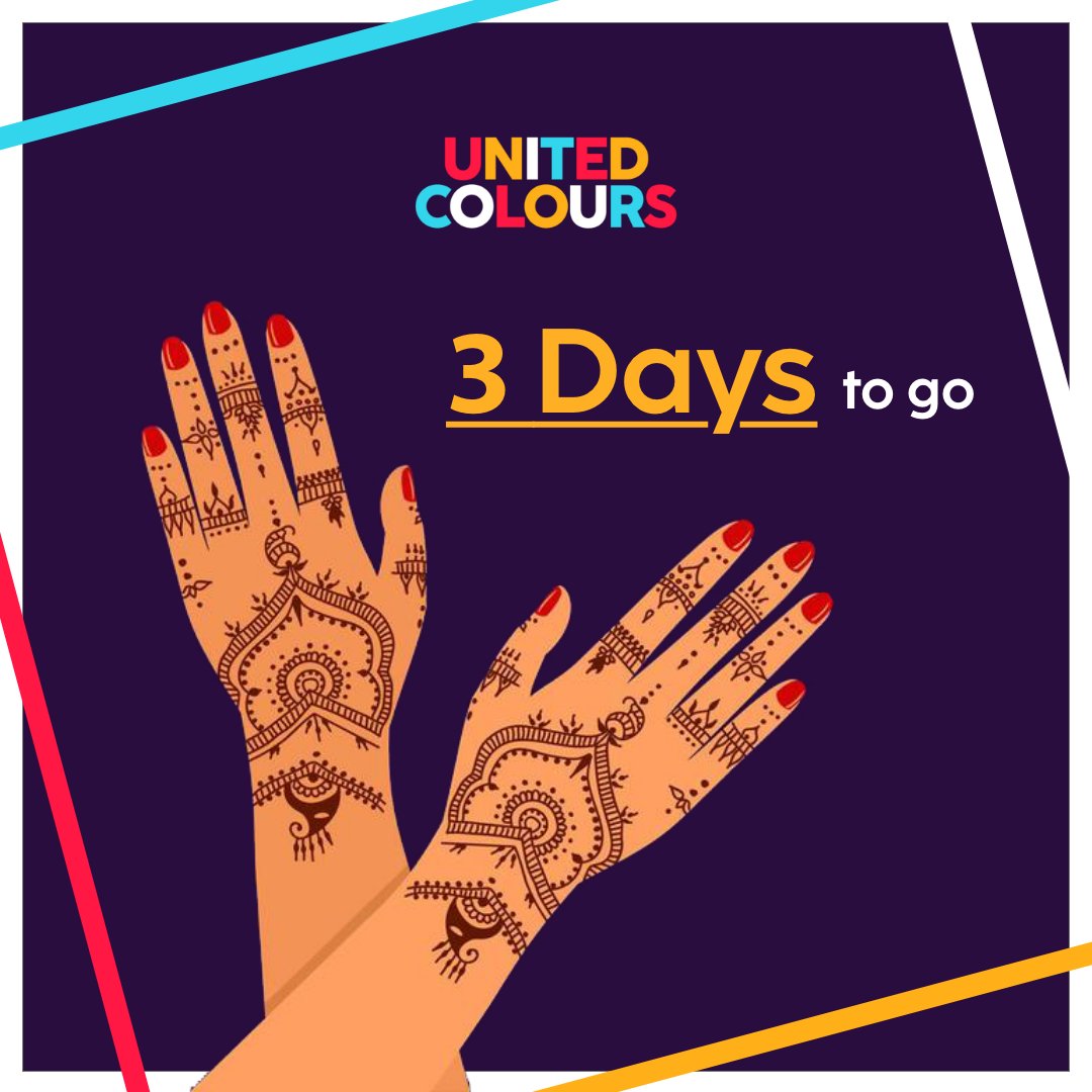 UnitedColours4's tweet photo. 3 days left until The Mehndi, Food Village and many other fun activities at Walsall Football Stadium on 28th May and 29th May.
Don’t forget to get free tickets: https://t.co/KsSk5J7IbH  
#mehndi #food #village #foodvillage #activities #festival #unitedcolours https://t.co/82EzOsoEaz