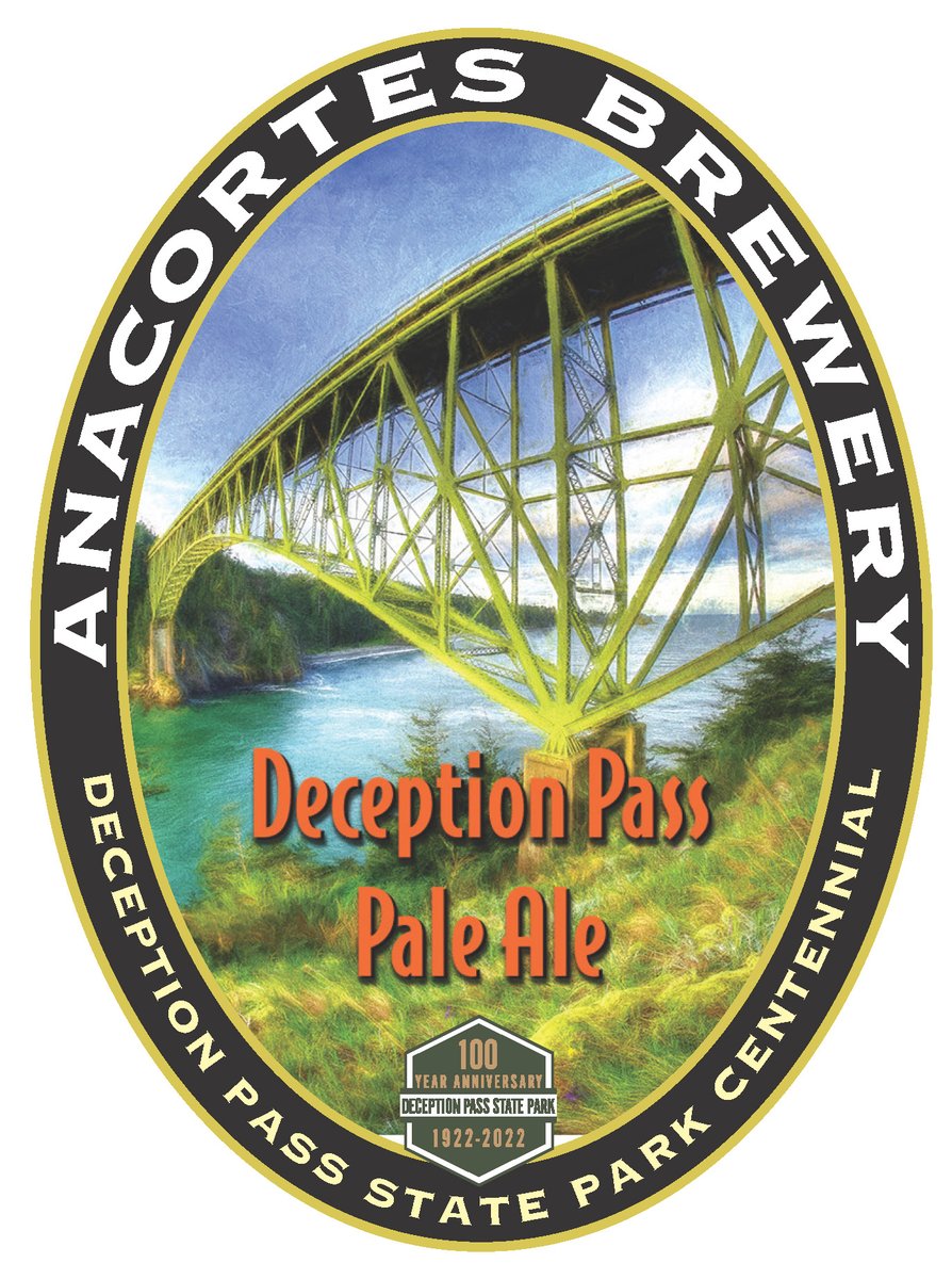 Releasing Friday at the Rockfish! Deception Pass Pale Ale - The Anacortes Brewery partners with Deception Pass State Park to celebrate the Park’s 100th Anniversary with this refreshing, golden ale featuring Skagit Valley Malt and earthy citrus notes from dry hopping with Simcoe.