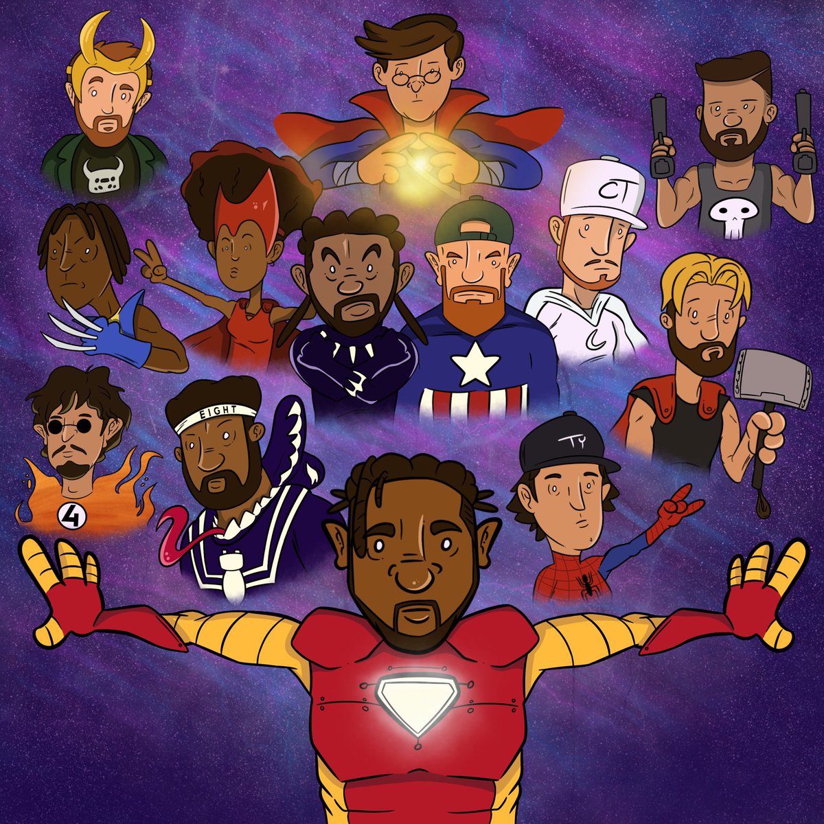 scrufacejean's tweet photo. Ladies &amp; Gents I bring you the cast of the World Wide Cypher 2…droppin June 18!🔥

Dan Bull
Rustage
DPS
Ty Wild
NUNN NUNN
JoeyNato
Frivolousshara
DizzyEight
Shwabadi
Void
954mari
Murkemz

S/O to Samlondosahk for the art work! https://t.co/MHSomUySkp