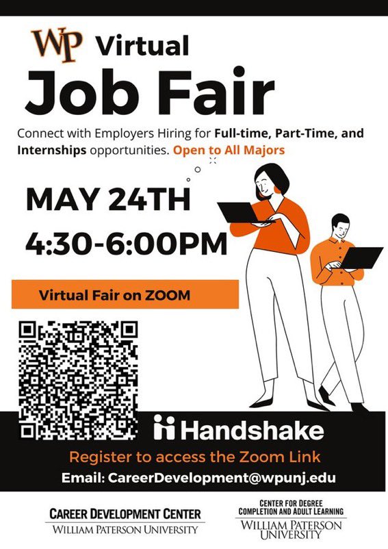 WPCommDept's tweet photo. Make sure you check out @WPCareerCenter’s Virtual Career Fair TODAY from 4:30-6:00pm! This is an excellent networking opportunity.

Register on Handshake to get the Zoom Link! #WPcomm #WPUNJ https://t.co/Fv9H32G0Ci