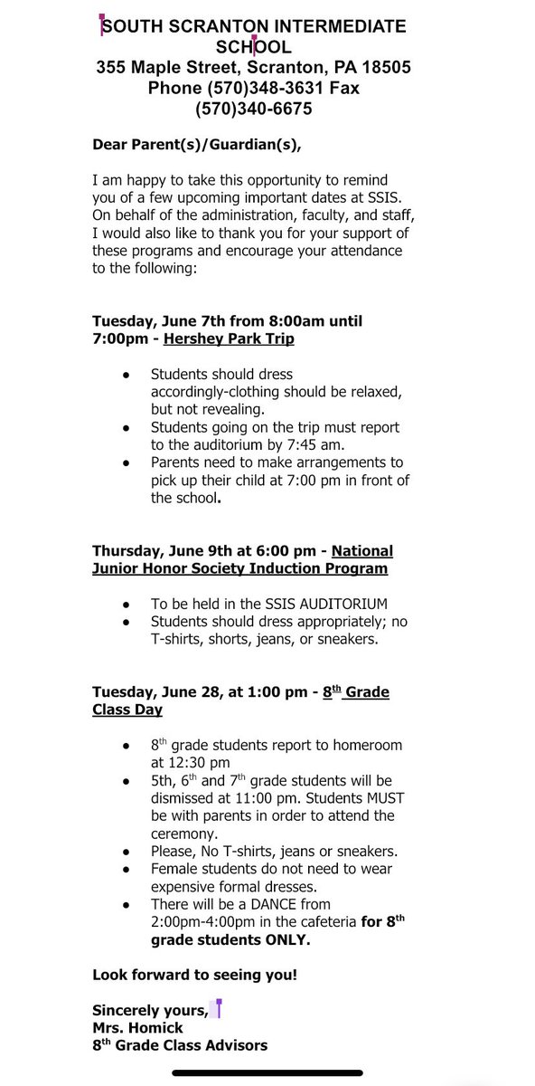 Important for 8th grade: