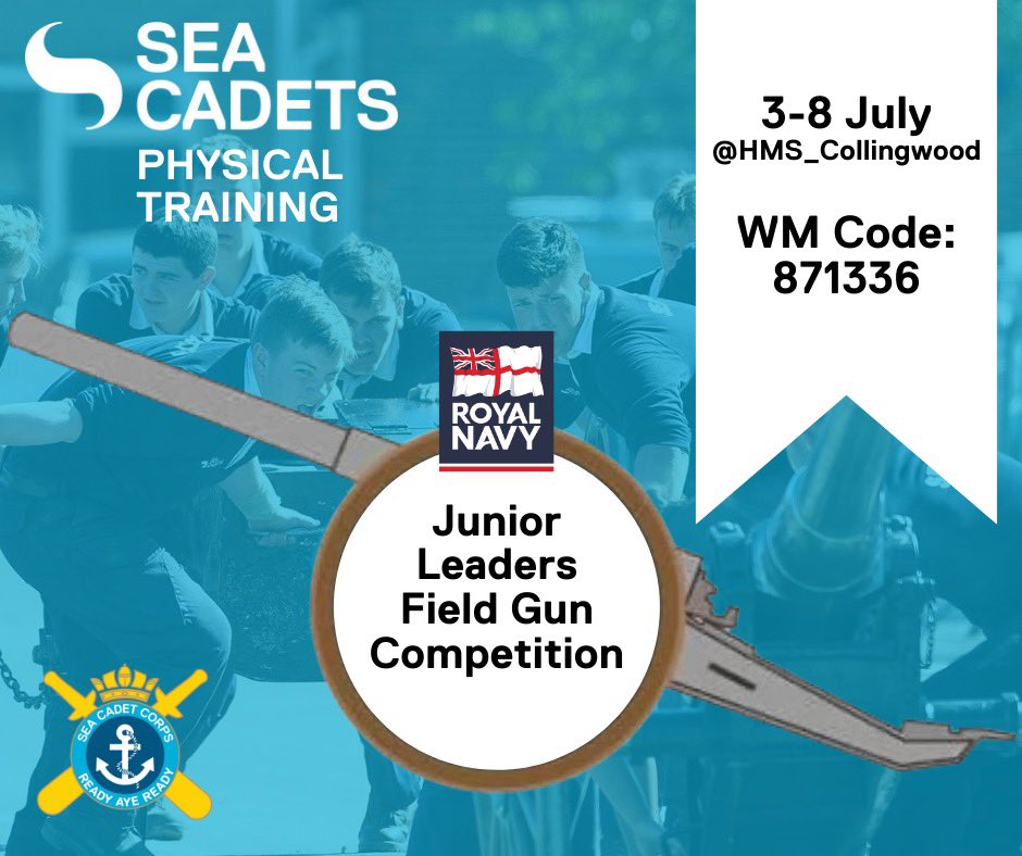 Are you up for a new challenge? Do you have a good level of fitness ?

We are looking for 28 Sea Cadets aged between 16 &amp; 26 years who would like to be part of the crew for this years’ Junior Leaders Field Gun.

Join us!

activities.sea-cadets.org/app/uploads/20…