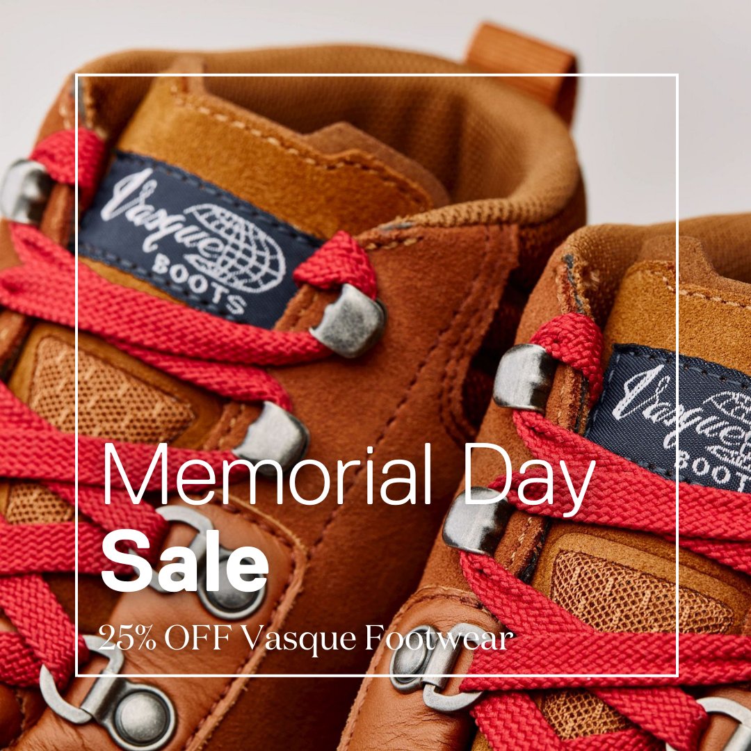 Vasque is now part of the Memorial Day Sale! Save 25% on performance hiking boots and shoes for men and women. 

Shop Now: ruggedoutdoors.com/collections/va…