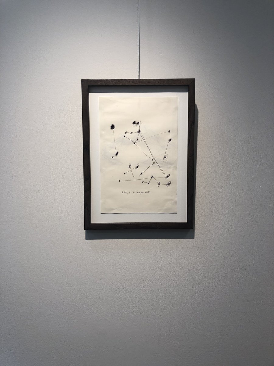 KCjin_chi's tweet photo. First night as the gallery assistant of “test specimens” exhibition. 

Which illustrates the collaborative approaches between Thom Yorke &amp; Stanley Donwood. https://t.co/Mvx1G1gU9T