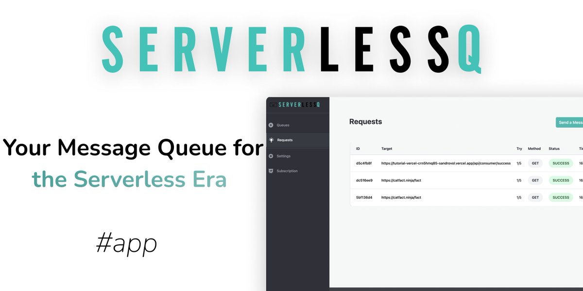 sandro_vol's tweet image. ServerlessQ 1.0 - The Slow Launch Begins 

I am finished with the first version of @serverlessQ 

Let&apos;s have a look at:
👉 The current features
👉 Future features
👉 Pricing
👉 The launch process

Let&apos;s go 🚀🧵

 1/10