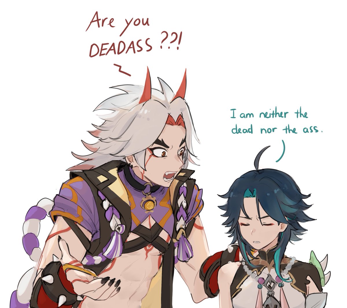 tabbizx's tweet image. i'm waiting for THEM specifically
#原神 #Genshinlmpact #itto #xiao