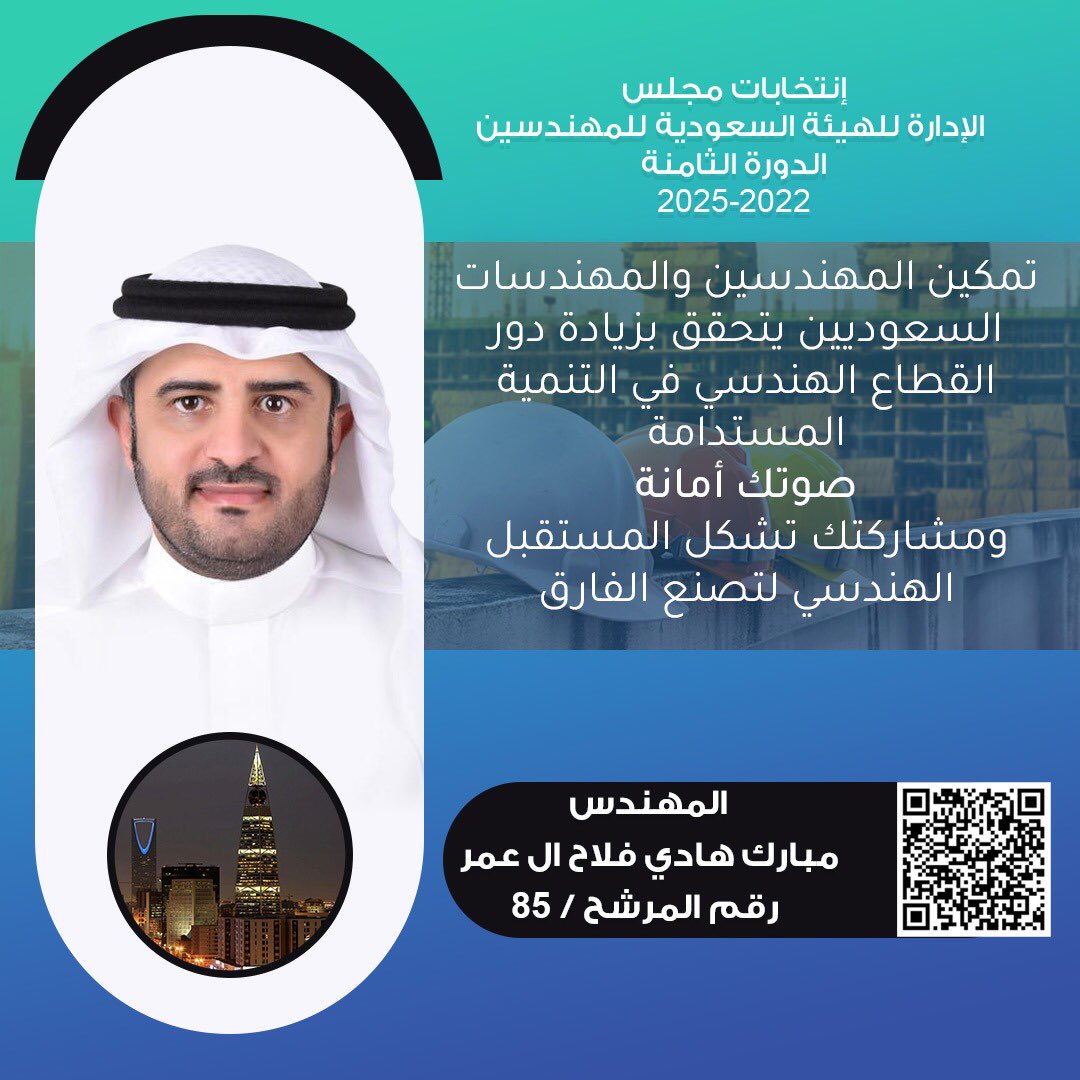 vote4mubarak's tweet photo. #انتخابات_مجلس_إدارة_هيئة_المهندسين

زملاء المهنة المهندسين و المهندسات 

نأمل دعمكم لـ المهندس/ مبارك ال عمر 

صوتك هو الداعم لوصوله الى المجلس لتحقيق الاهداف و تطلعات جميع المهندسين و الرقي بالمهنة بتظافر و وقفة الجميع

#هيئة_المهندسين 
#الهيئة_السعودية_للمهندسين https://t.co/YsmToa5F6h
