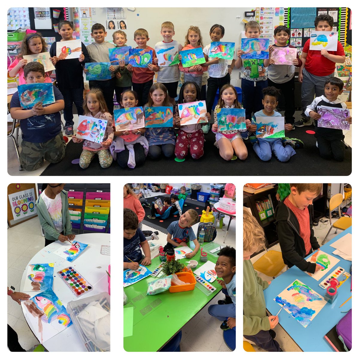 Celebrated R-Rainbow Day by reading The Mixed-Up Chameleon and then painting our very own! <a href="/OrlandCenter/">Center School</a> #makeasplash