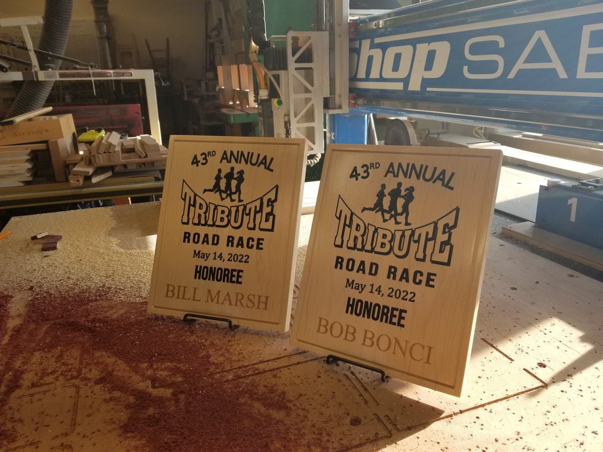 With the school year coming to a close the Technology Education Department has been producing a number of wooden plaques.  All our completed with either cherry or purple heart inlays.  #woodworking #shopsabre