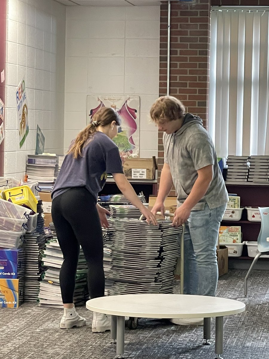 Day one of summer break and <a href="/EliNothdorf/">Elijah Nothdorf</a> and <a href="/ENothdorf/">Erin Nothdorf</a> are putting in some volunteer time. Thanks for helping out <a href="/GavinSD37/">Gavin District 37</a> with our curriculum change!!