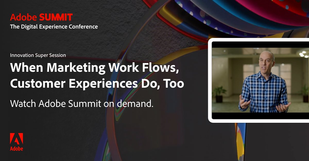 Great marketing requires a powerful enablement framework. Learn how to jumpstart your workflows in this #AdobeSummit on-demand session. https://t.co/J5fwpTdndY https://t.co/IrRtZm5VND.