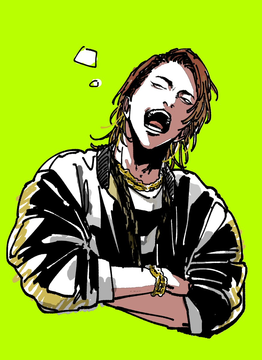 拙者 男の豪快なあくびだいすきマン ゼンのイラスト