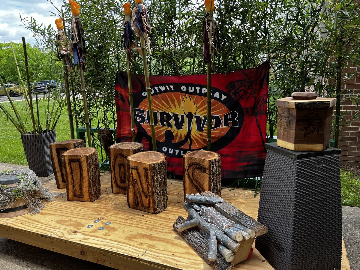 Hey <a href="/JeffProbst/">Jeff Probst</a> check out the <a href="/survivorcbs/">SURVIVOR</a> set float we made for the <a href="/NHSschools/">New Hope-Solebury SD</a> UES Field Day. Ending the school year in Survivor style!
