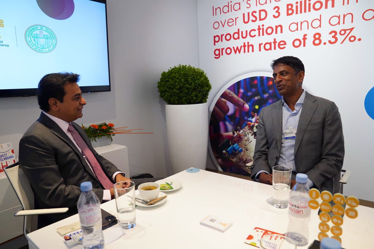 KTRBRS's tweet photo. Always a pleasure to catch-up with my dear friend @VasNarasimhan CEO of @Novartis

Delighted to note that Hyderabad has now become their largest Center outside their HQ at Basel with about 9000 people and also a Center of innovation https://t.co/ZIrS7YqzIB