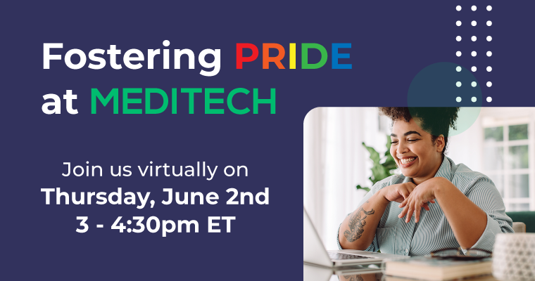RosMPierce's tweet photo. Fostering PRIDE at MEDITECH Careers in Health IT for ALL majors! Join us to learn more about the many opportunities at MEDITECH, our culture, and benefits - and meet with representatives from our team. Email jobs@meditech.com to register!
#prideatwork #MEDITECHCareers https://t.co/01eYXquyyA