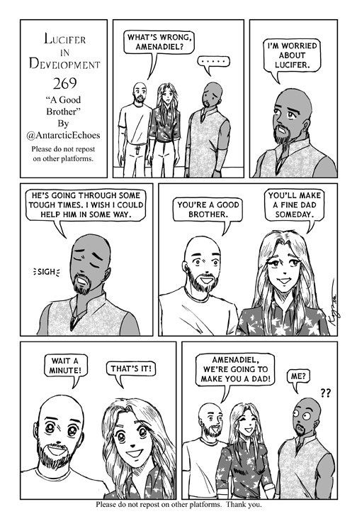 Hi everybody! Sorry for the slight posting delay. Here is #LuciferInDevelopmentComics no. 269! <a href="/Ildymojo/">Ildy Modrovich</a> and <a href="/Henderson_Joe/">Joe Henderson</a> get a new idea for a story arc after talking to Amenadiel! 😅😅😅 Enjoy! 💖💖💖💖💖
<a href="/dbwofficial/">DB Woodside</a> <a href="/tomellis17/">tom ellis</a> <a href="/Aimee_Garcia/">Aimee Garcia</a> <a href="/LuciferNetflix/">Lucifer</a>