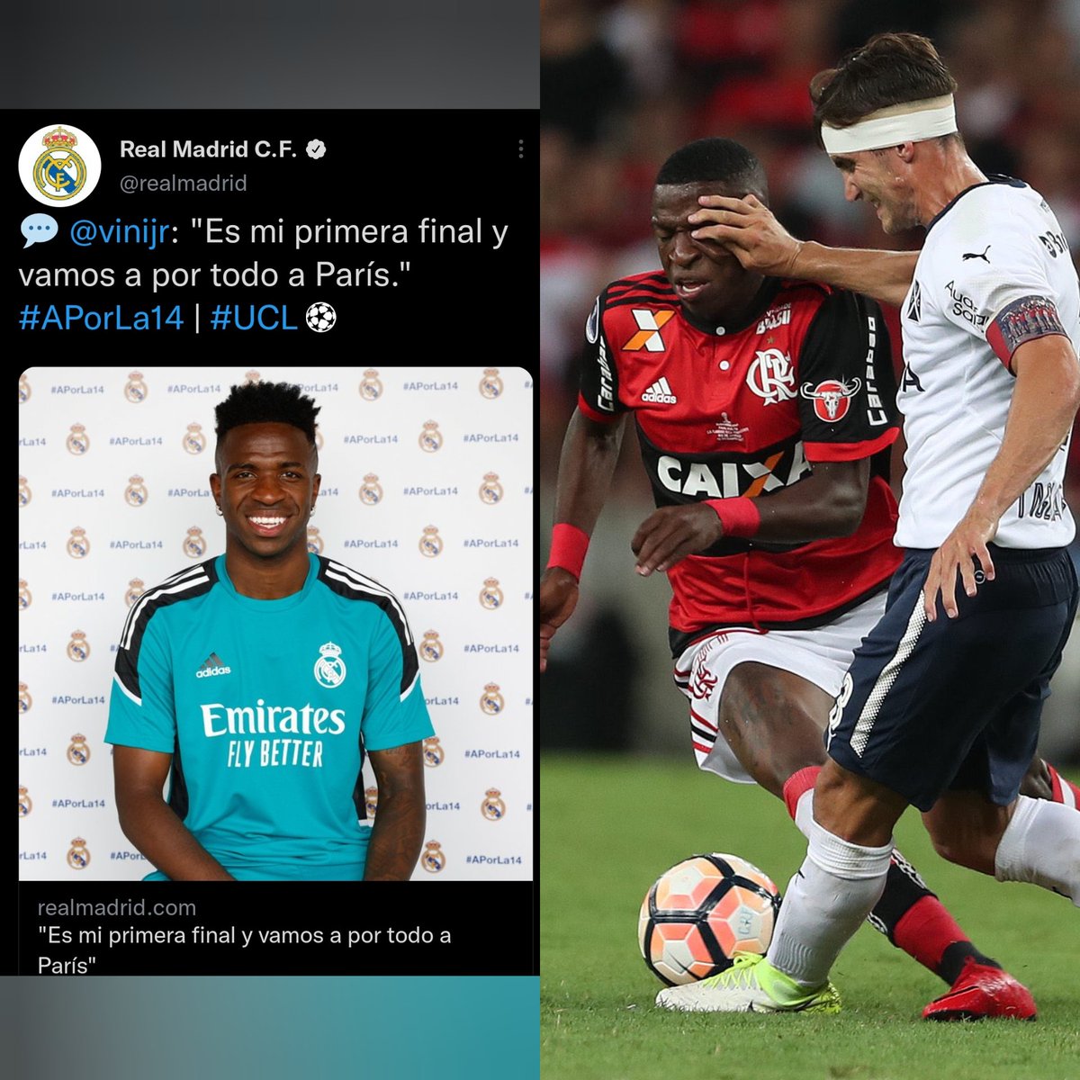 SoydelRojoCom's tweet photo. ¿CÓMO QUE LA PRIMERA FINAL? 😳

Te olvidaste la del Maracaná en 2017, @vinijr 😉

https://t.co/OuCAooOjXc 👹 https://t.co/iJcXIlxW1d