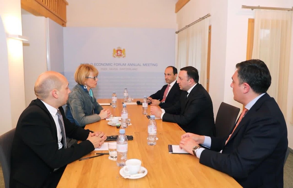 Very productive talks w/ <a href="/HelgaSchmid_SG/">Helga Schmid</a> <a href="/OSCE/">OSCE</a> amid such decisive times for our region &amp; wider European security architecture. We highly appreciate <a href="/OSCE/">OSCE</a>'s valuable engagement in the peaceful conflict resolution process in 🇬🇪. #WEF22