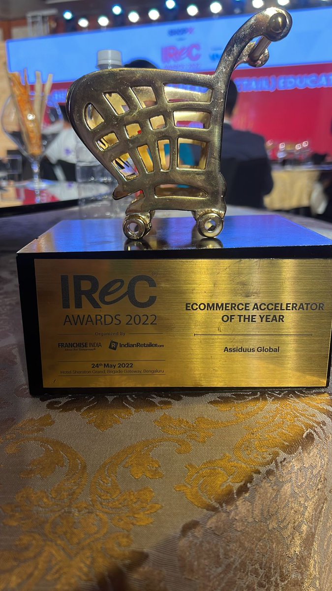 assiduusglobal's tweet photo. Our Founder @DrSomdutta accepting the award for Assiduus winning the E-commerce Accelerator of the year“D2C India 2022” at the Sheraton Grand Bangalore Hotel at Brigade Gateway..
#accelerator #brands #ecommerce #assiduus #d2cbrands #ecommerceaccelerator #IReC2022 https://t.co/zYG05ILecG