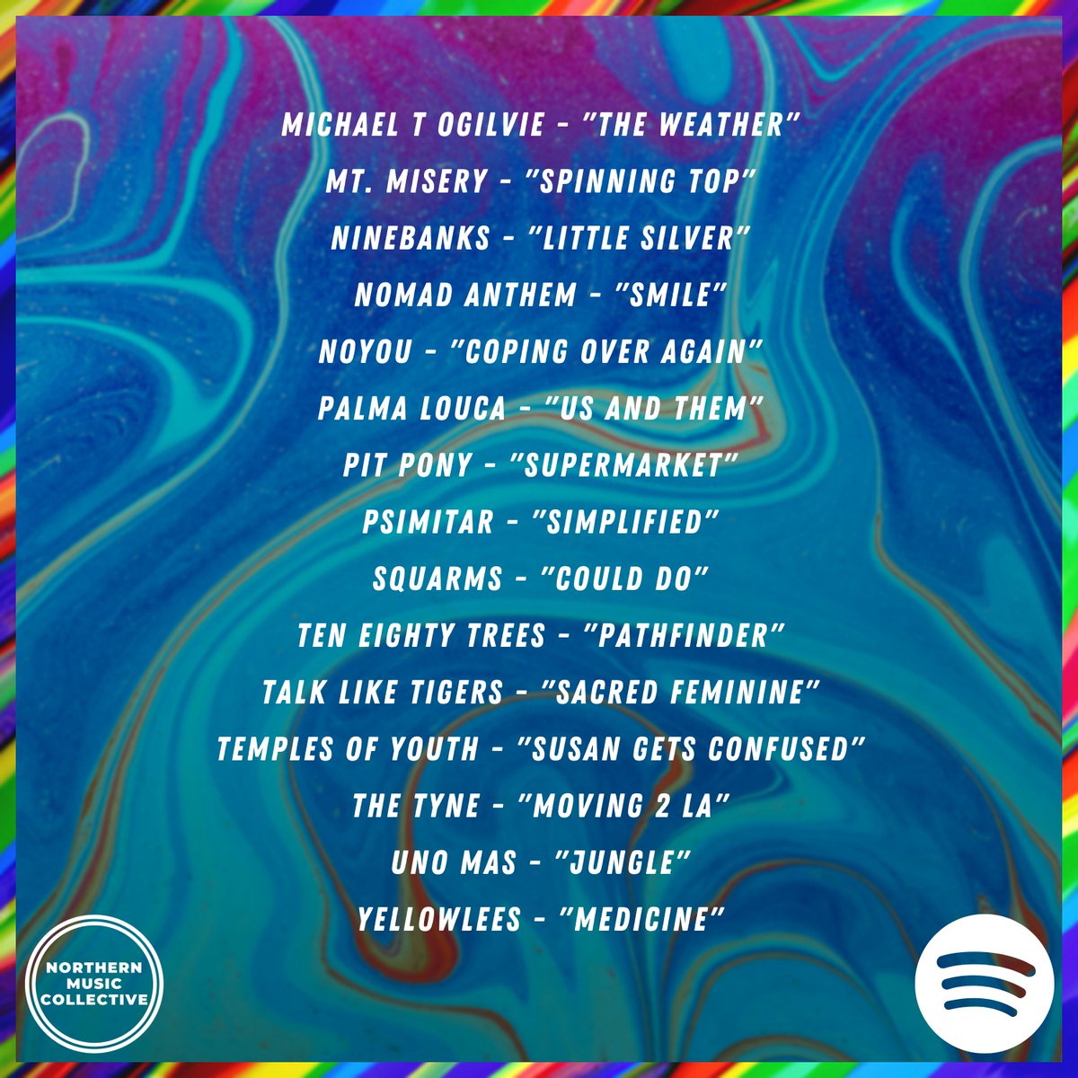 Brighten up your May with our new playlist: bit.ly/NMC-Spotify🎶

Ft. @frankiejobling, @indiaarkin, @katebondmusic, @K3iranB0we, @LilyBrookeMusic,  @marthahillmusic, @mtmiseryband, @ninebanksband, @nomadanthem, @PalmaLoucaMusic, @pitponyband, @PSiMiTARmusic, @TheTyneBand